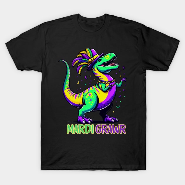 Mardi Gras dinosaur lover T-Shirt by Figurely creative